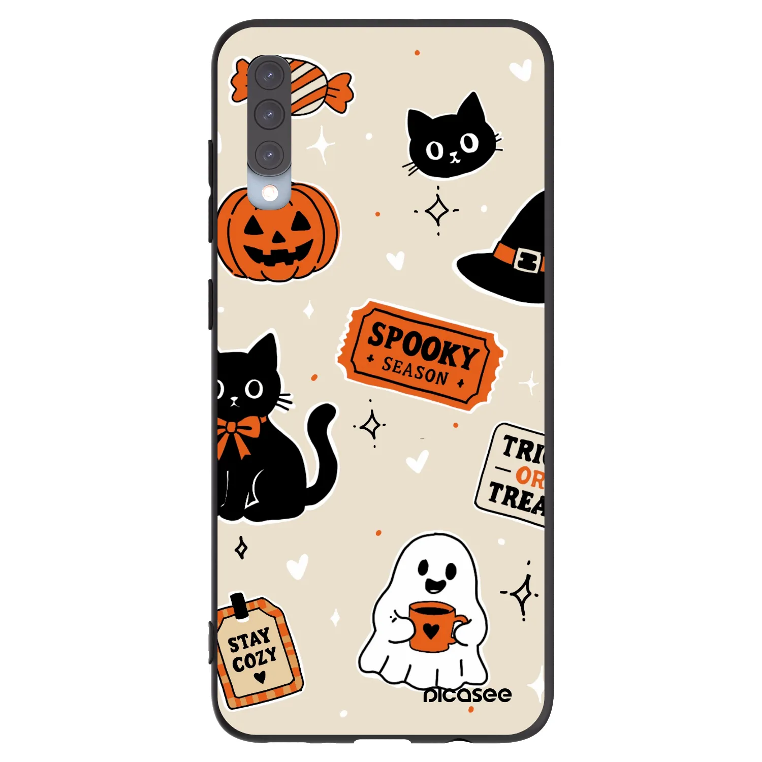 Picasee silikonski črni ovitek za Samsung Galaxy A70 A705F - Halloween stickers