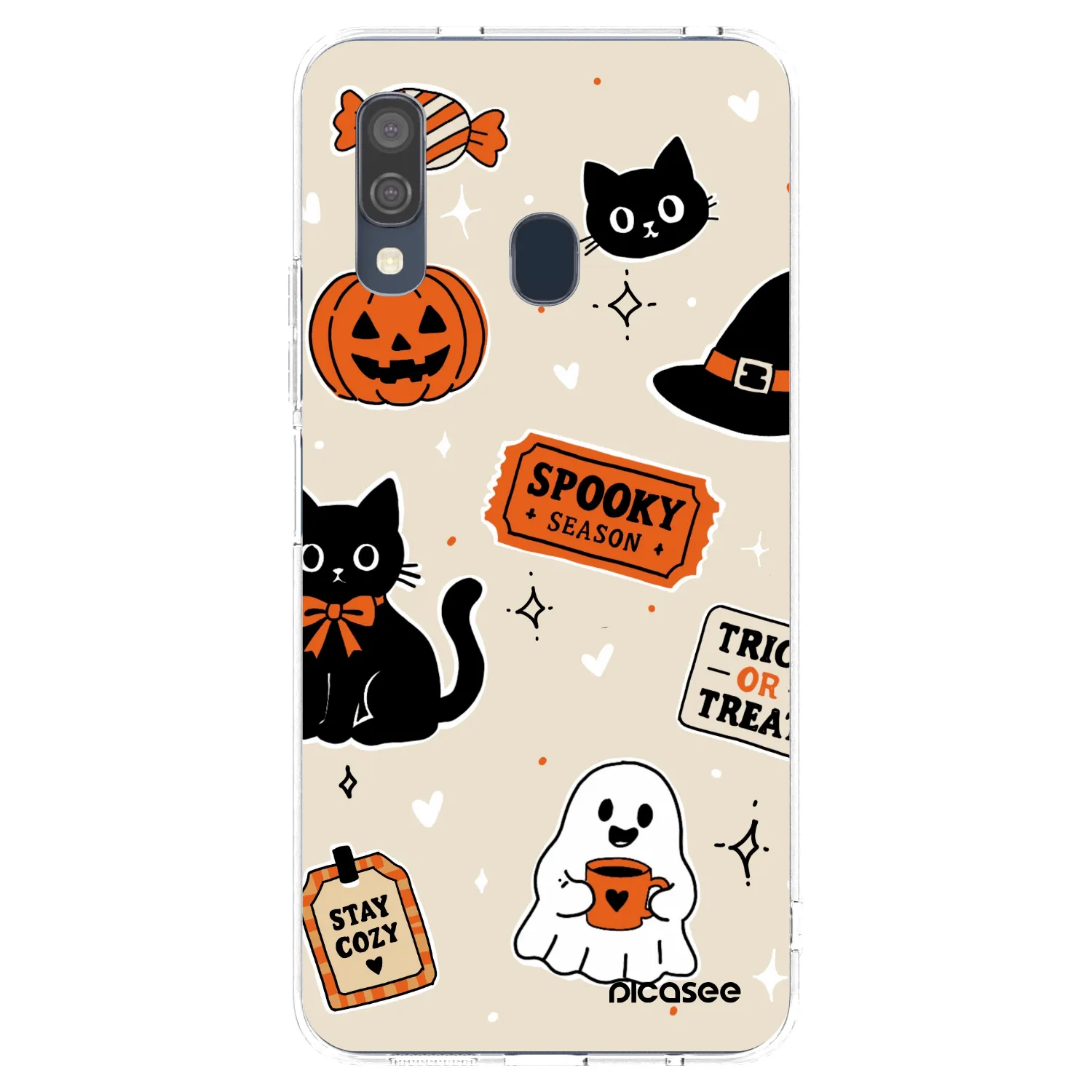Picasee silikonski prozorni ovitek za Samsung Galaxy A40 A405F - Halloween stickers