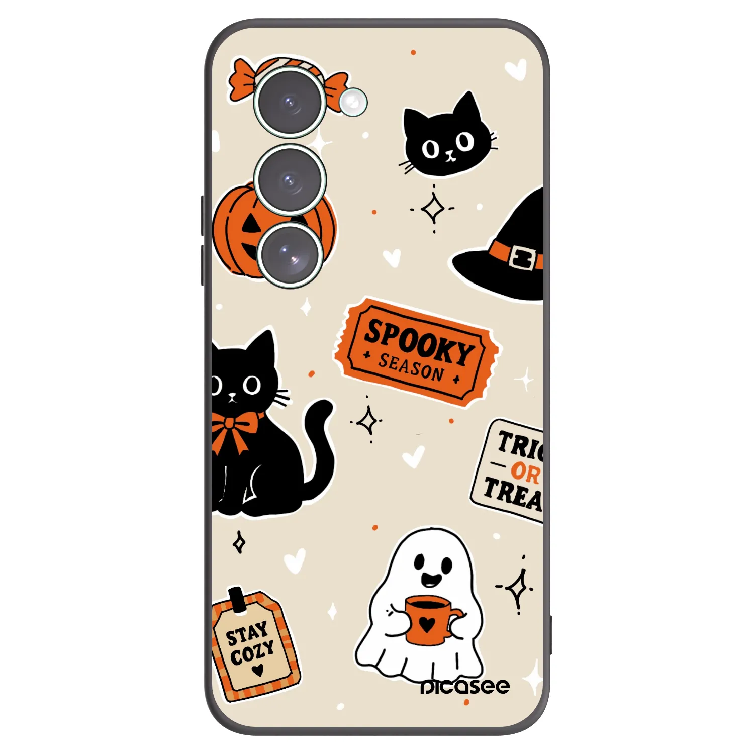 Picasee silikonski črni ovitek za Xiaomi Redmi 15 5G - Halloween stickers