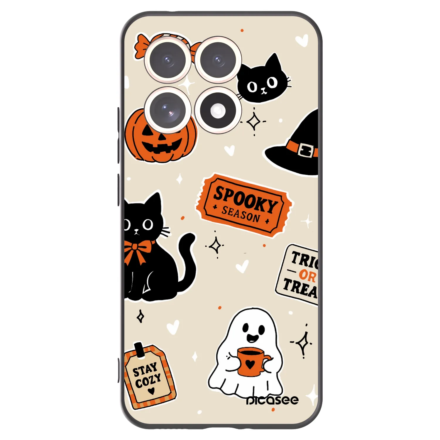 Picasee silikonski črni ovitek za Xiaomi 15T - Halloween stickers