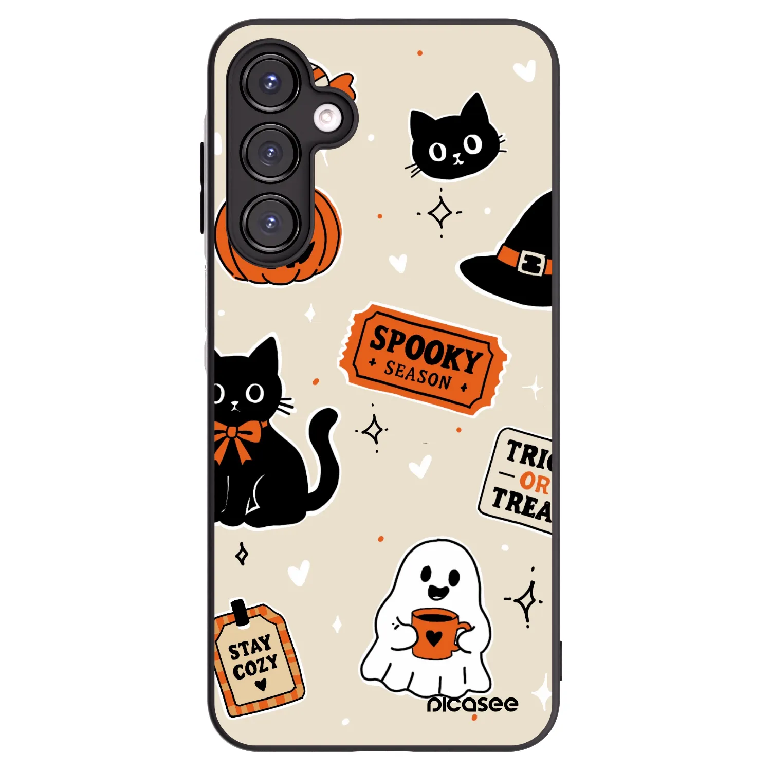 Picasee silikonski črni ovitek za Samsung Galaxy A16 4G - Halloween stickers