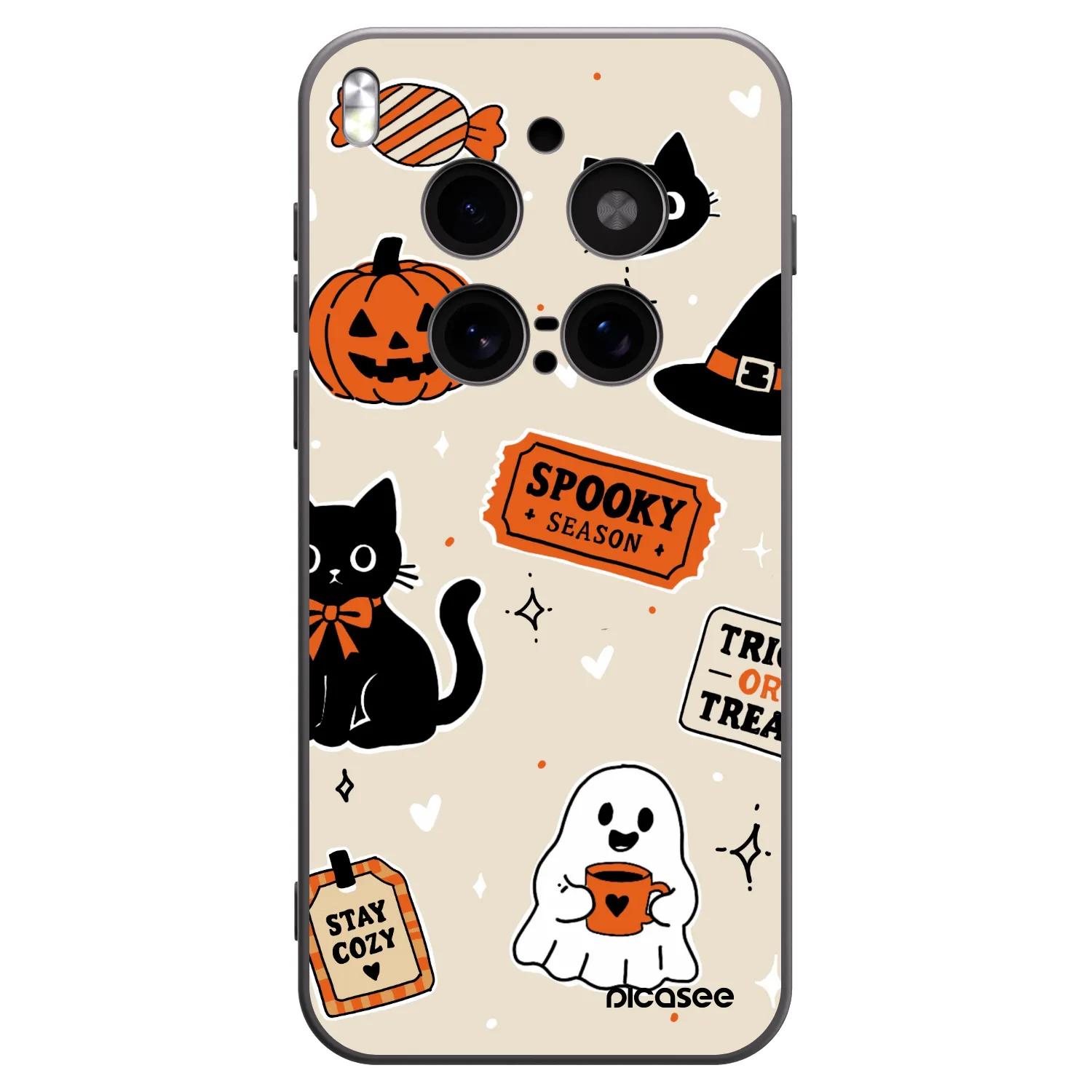 Picasee silikonski črni ovitek za Vivo X300 Pro - Halloween stickers