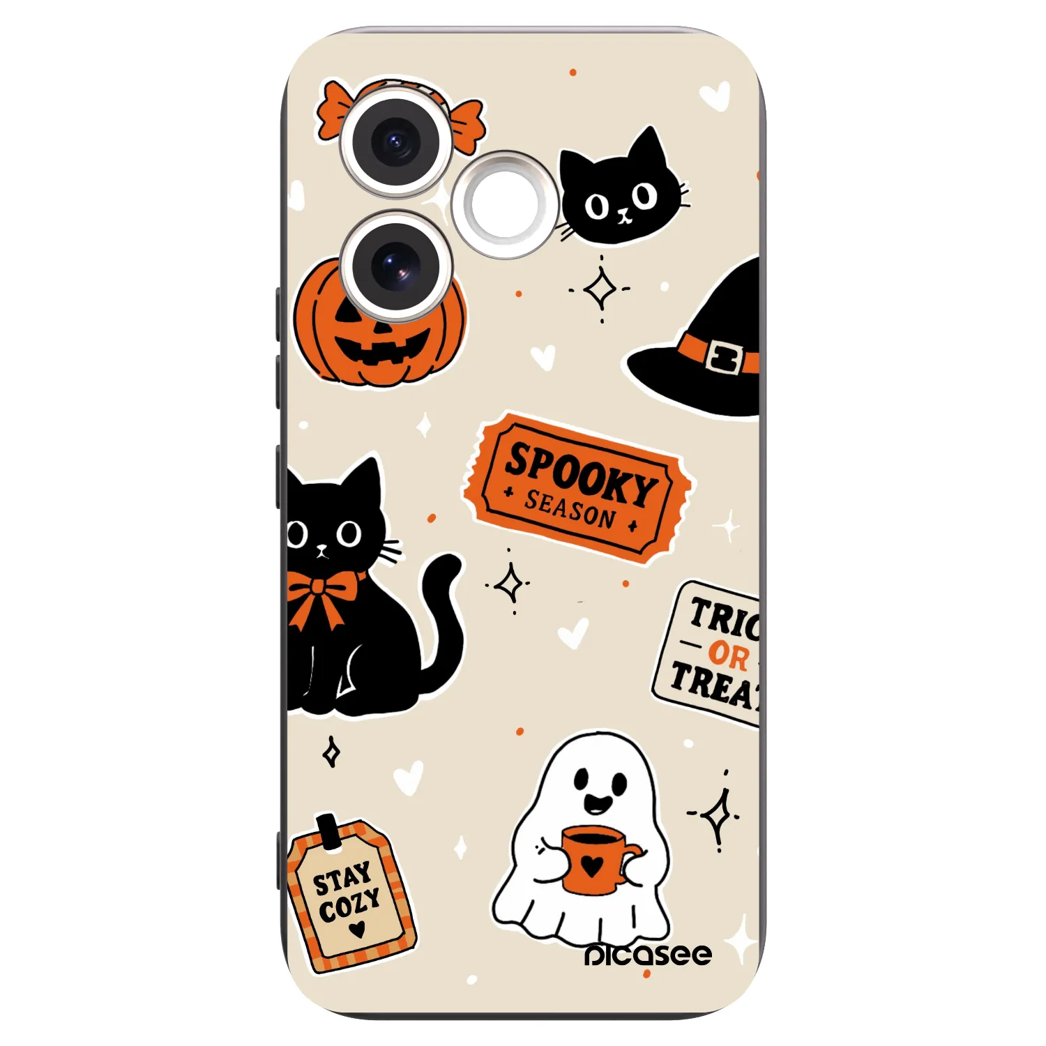 Picasee silikonski črni ovitek za Honor 600 Lite - Halloween stickers