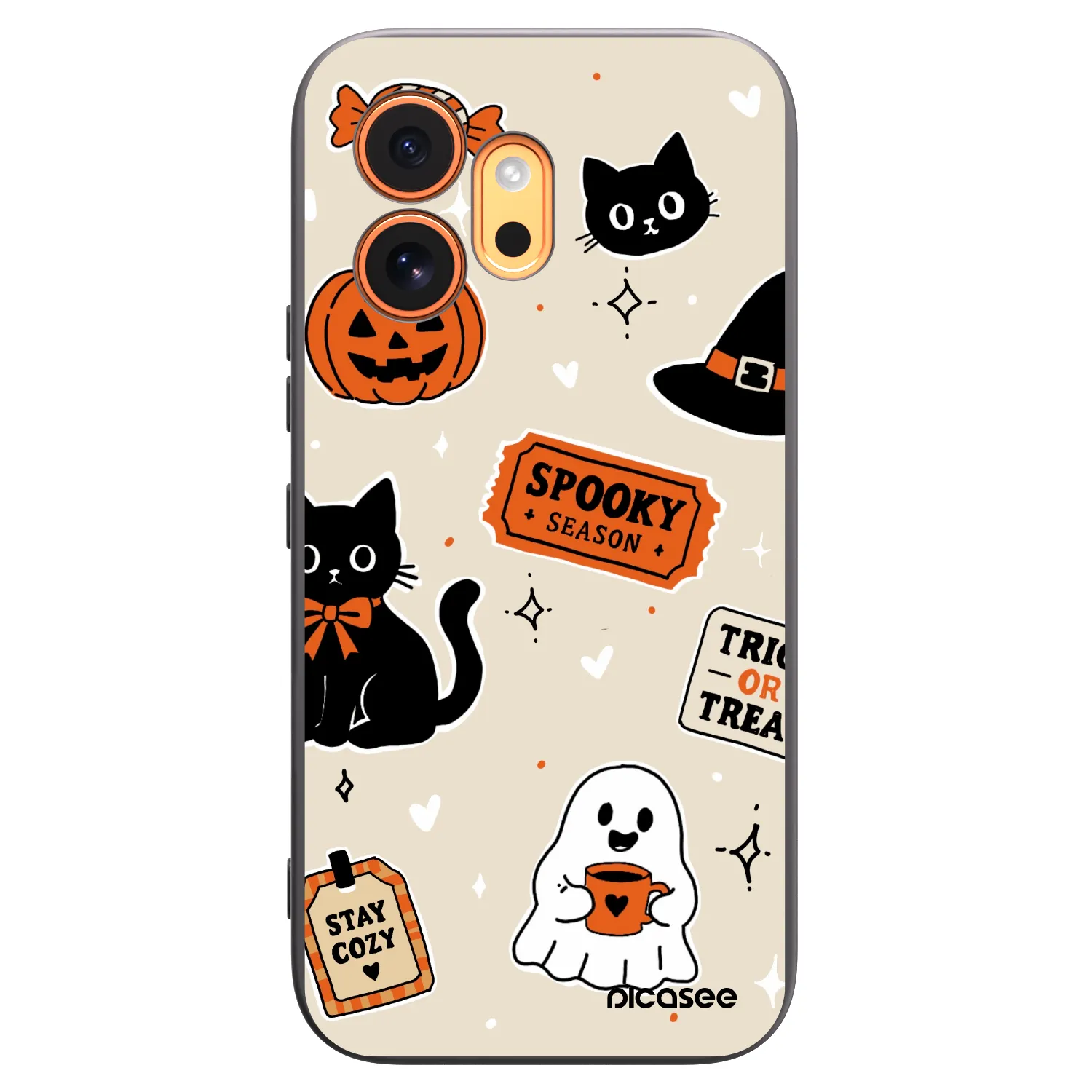 Picasee silikonski črni ovitek za Honor 600 - Halloween stickers