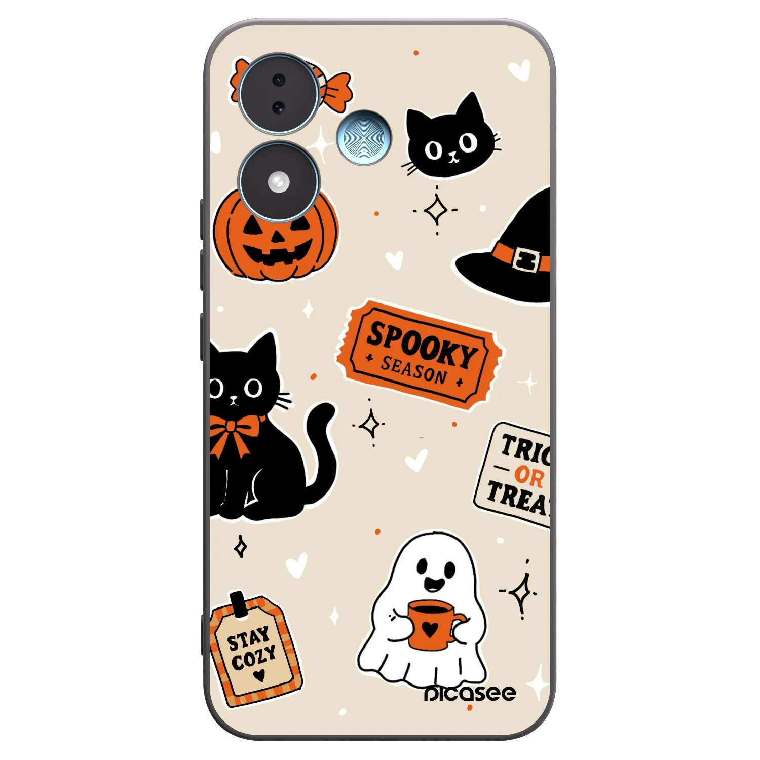 Picasee silikonski črni ovitek za Xiaomi Redmi Note 17 5G - Halloween stickers
