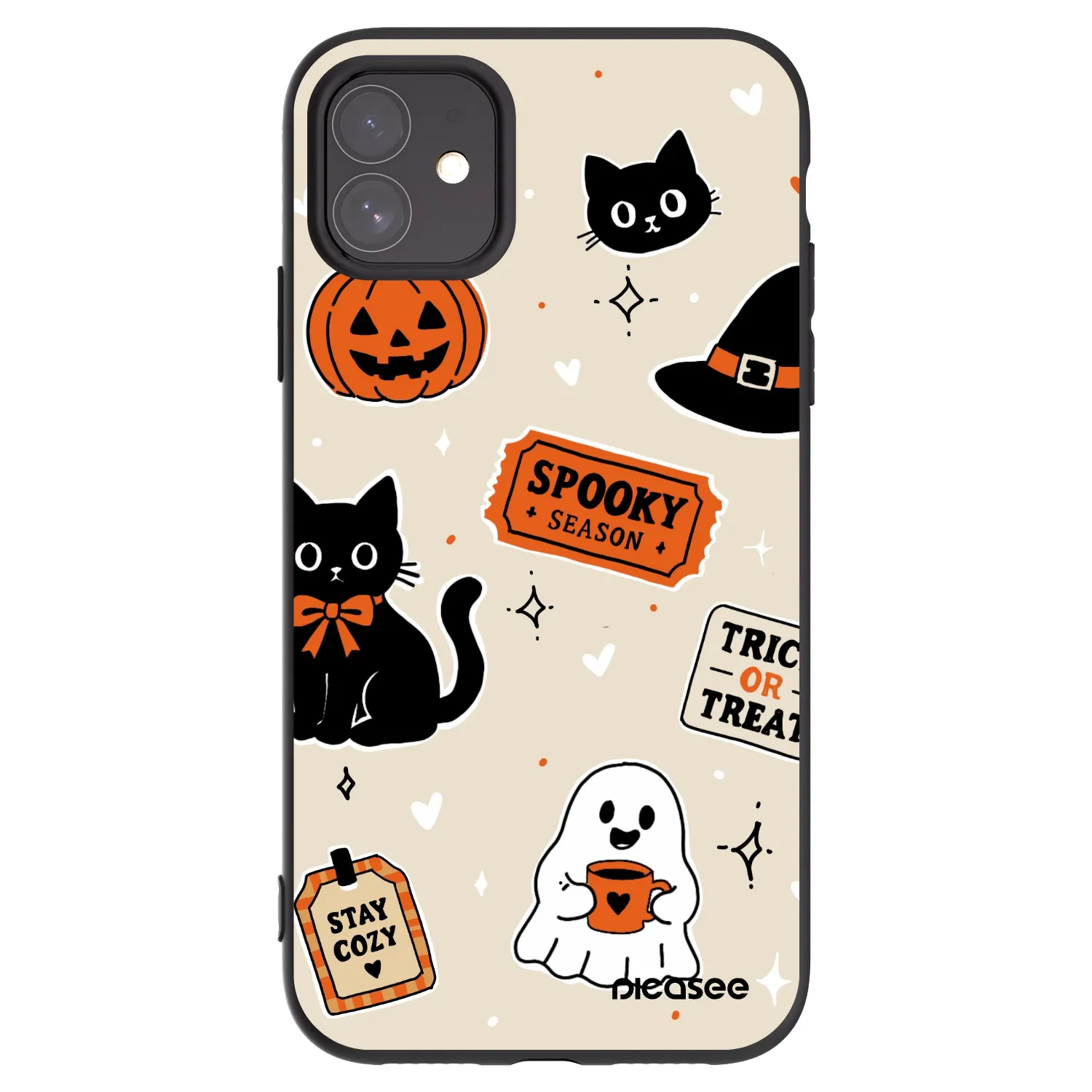 Picasee silikonski črni ovitek za Apple iPhone 11 - Halloween stickers