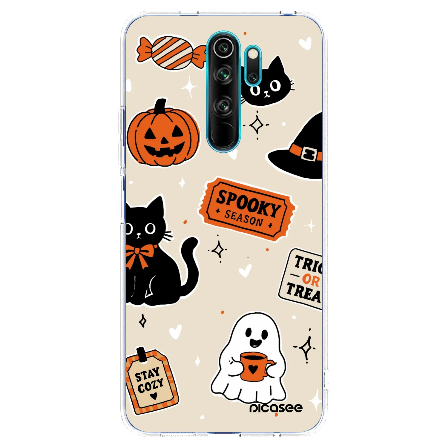 Picasee silikonski prozorni ovitek za Xiaomi Redmi Note 8 Pro - Halloween stickers