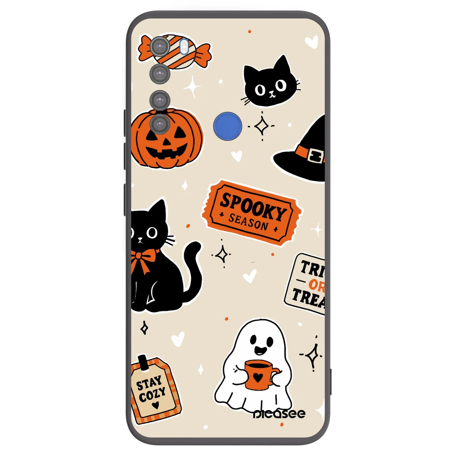 Picasee silikonski črni ovitek za Xiaomi Redmi Note 8T - Halloween stickers