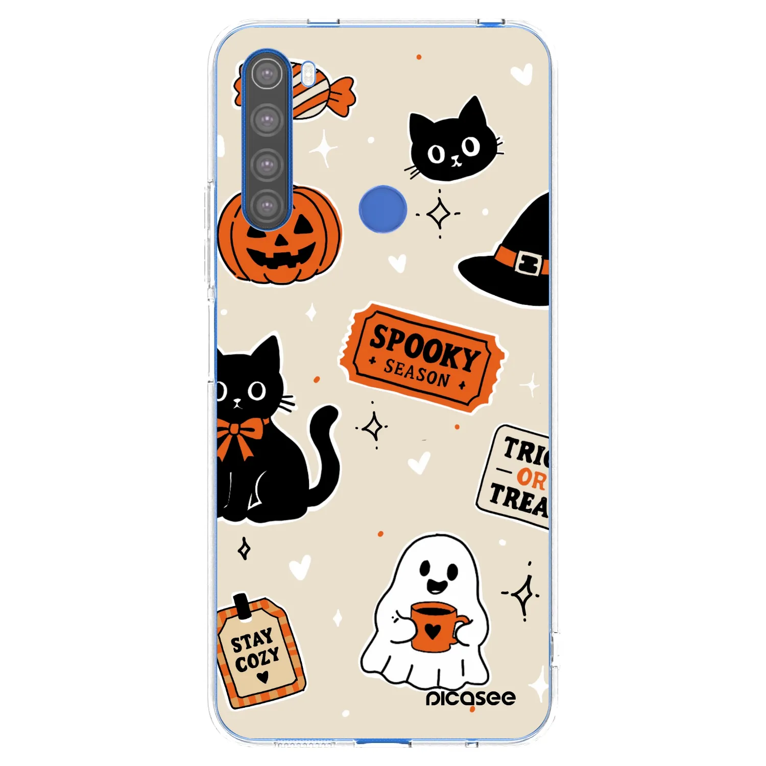 Picasee silikonski prozorni ovitek za Xiaomi Redmi Note 8T - Halloween stickers