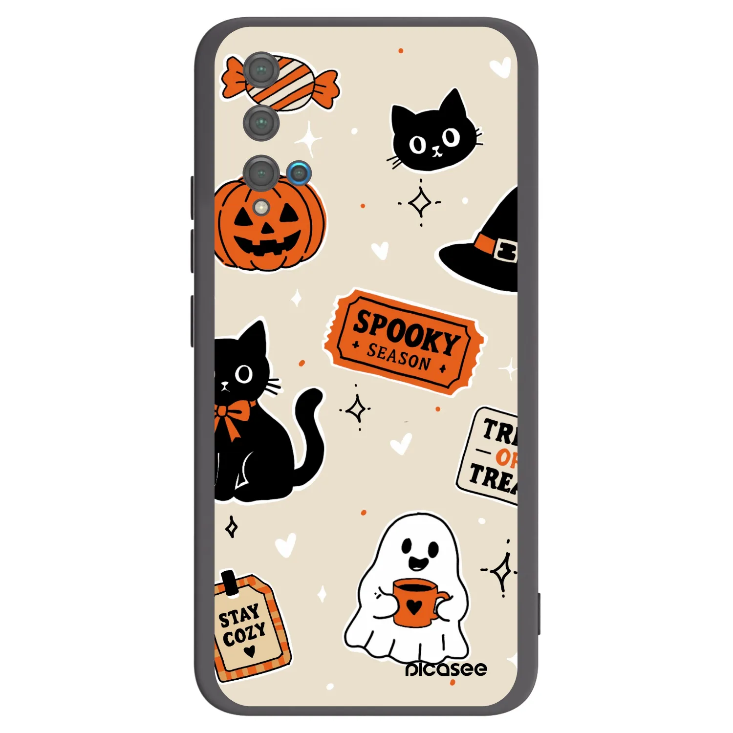 Picasee silikonski črni ovitek za Huawei Nova 5T - Halloween stickers