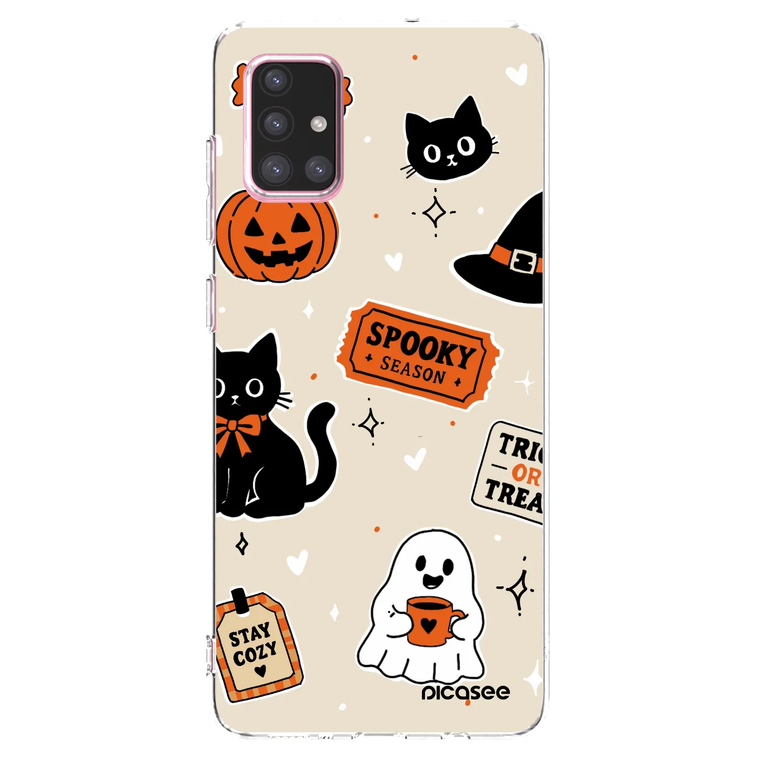Picasee silikonski prozorni ovitek za Samsung Galaxy A71 A715F - Halloween stickers