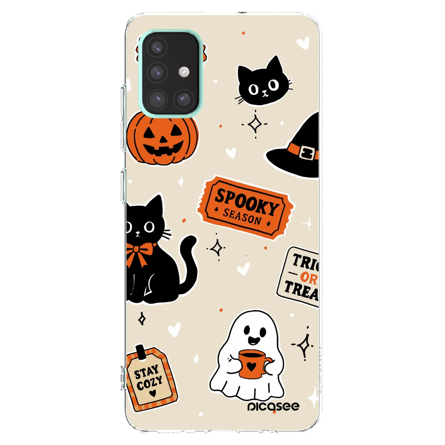 Picasee silikonski prozorni ovitek za Samsung Galaxy A51 A515F - Halloween stickers