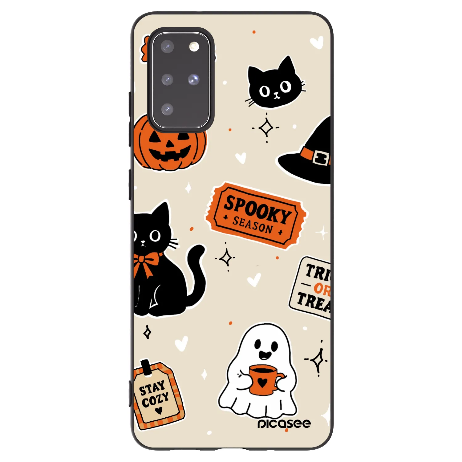 Picasee silikonski črni ovitek za Samsung Galaxy S20+ G985F - Halloween stickers