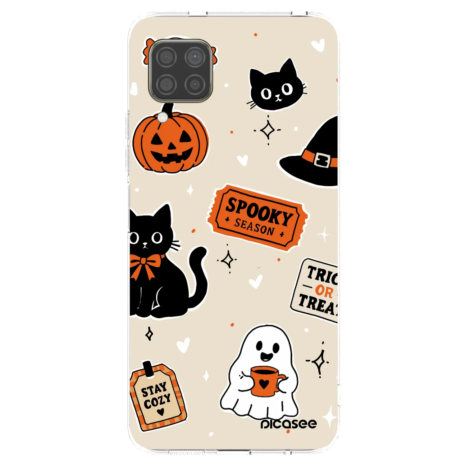 Picasee silikonski prozorni ovitek za Huawei P40 Lite - Halloween stickers