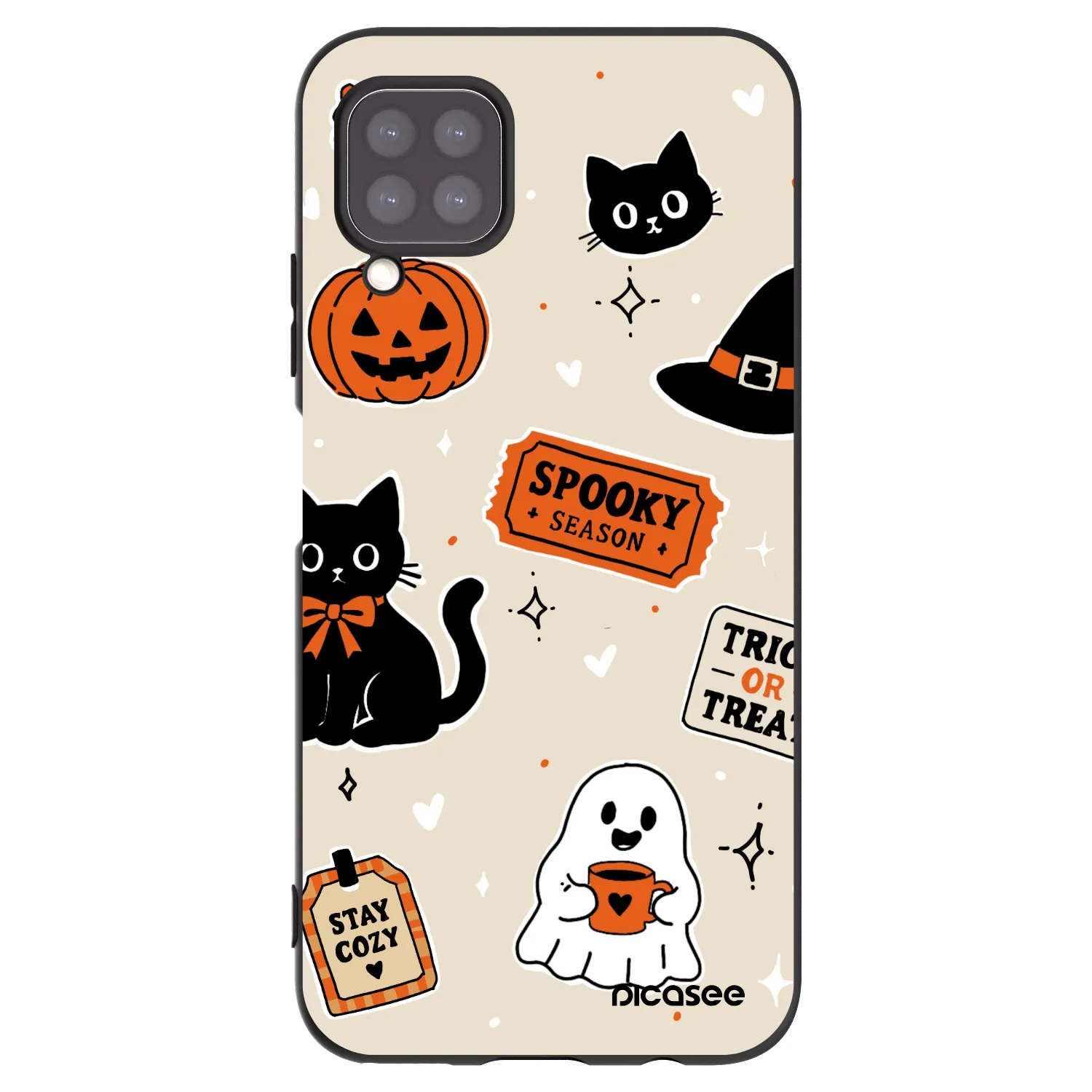 Picasee silikonski črni ovitek za Huawei P40 Lite - Halloween stickers