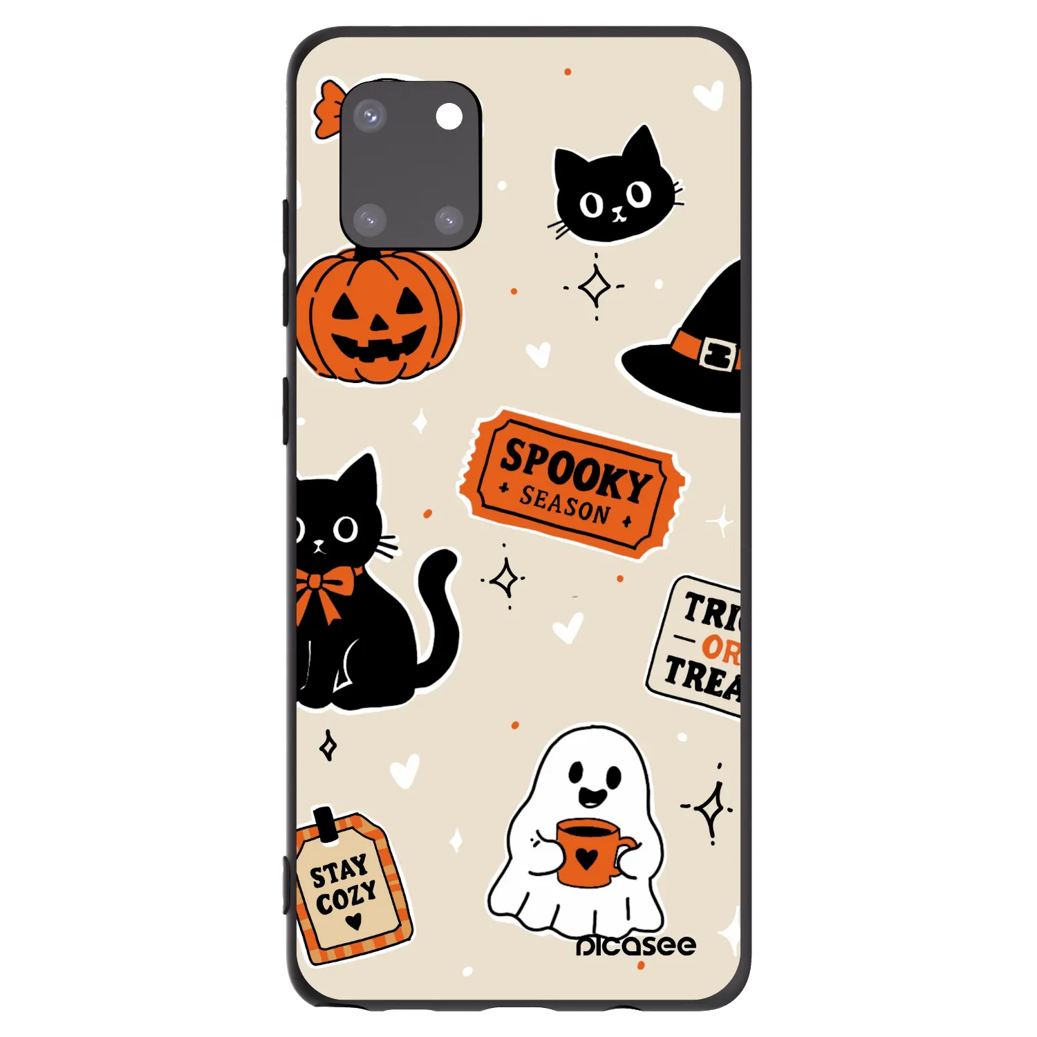 Picasee silikonski črni ovitek za Samsung Galaxy Note 10 Lite N770F - Halloween stickers
