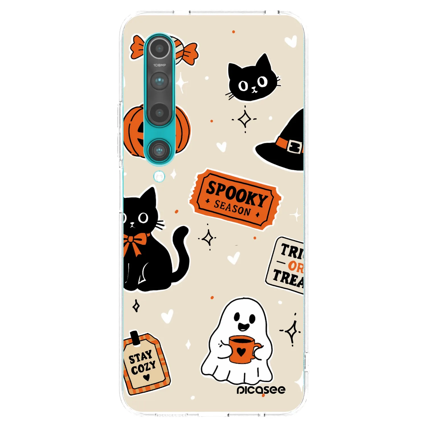 Picasee silikonski prozorni ovitek za Xiaomi Mi 10 - Halloween stickers