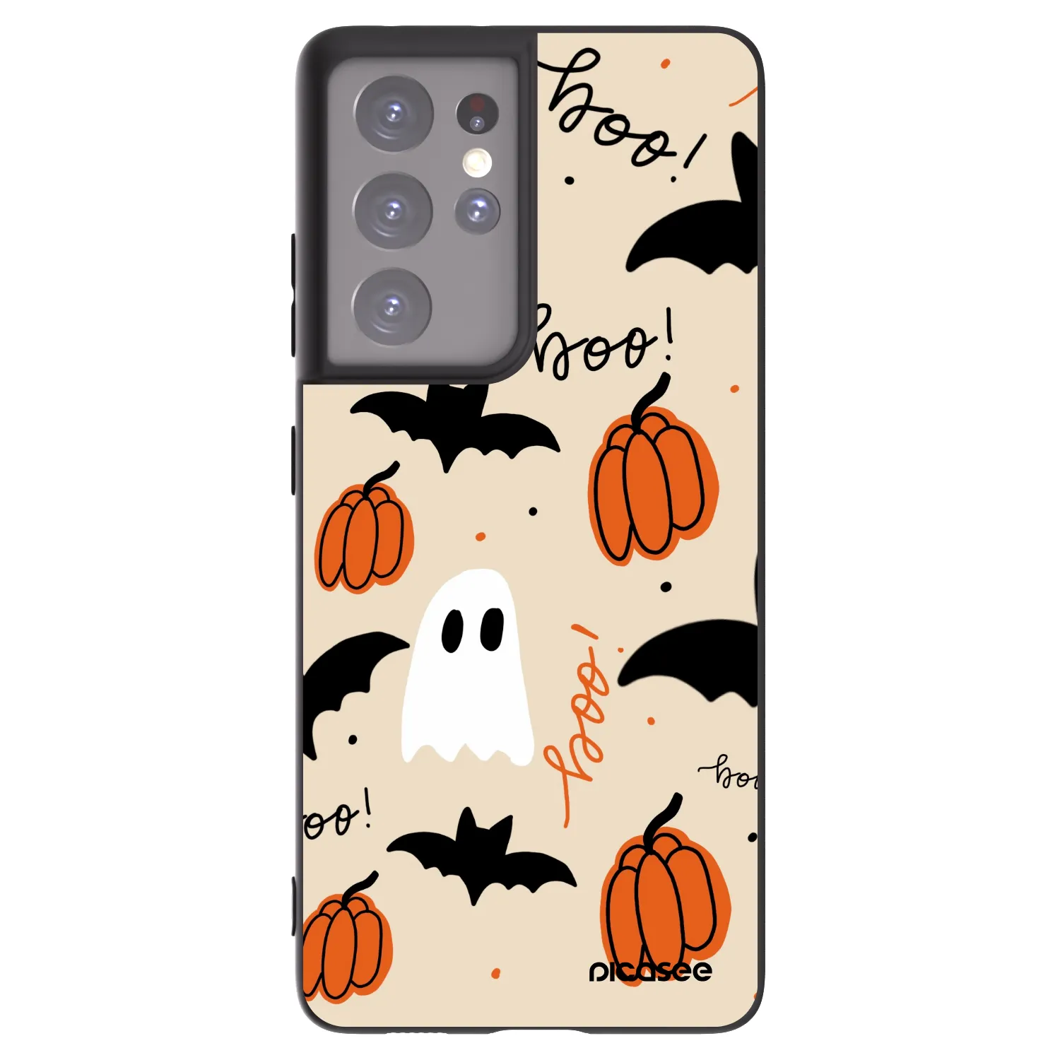 Picasee silikonski črni ovitek za Samsung Galaxy S21 Ultra 5G G998B - Halloween 26