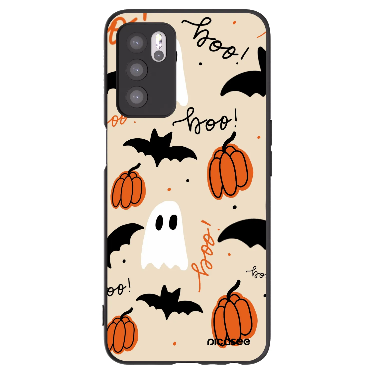 Picasee silikonski črni ovitek za OPPO A16 - Halloween 26