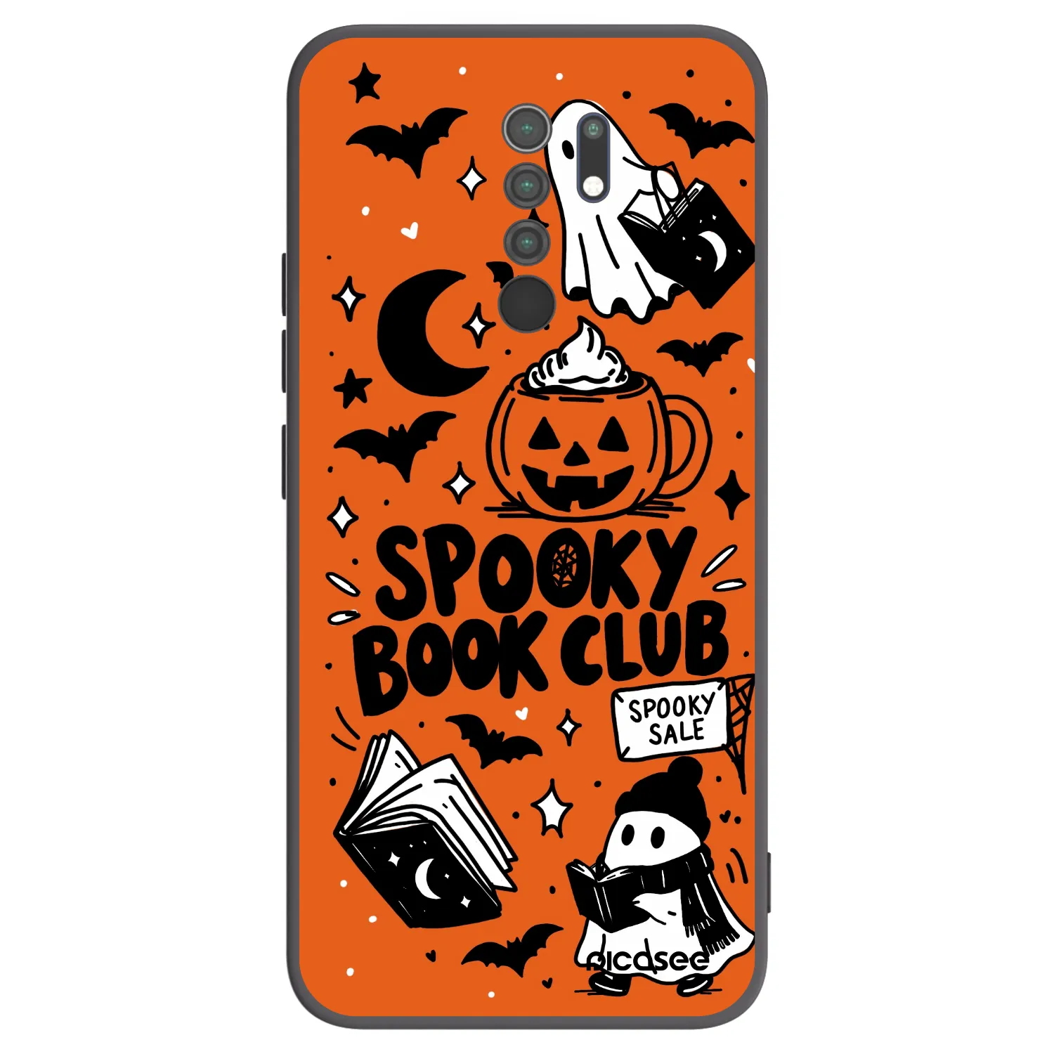 Picasee silikonski črni ovitek za Xiaomi Redmi 9 - Spooky book club