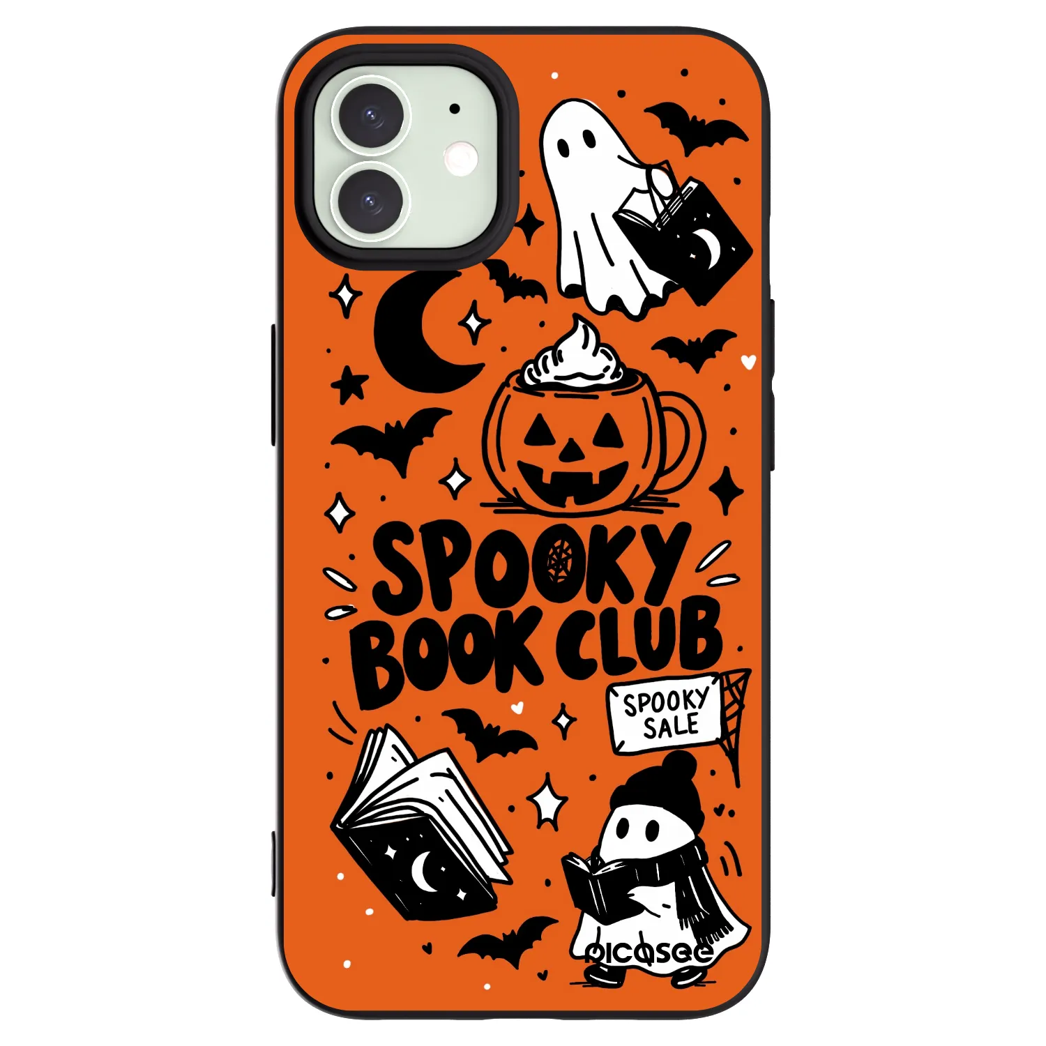 Picasee silikonski črni ovitek za Apple iPhone 12 - Spooky book club