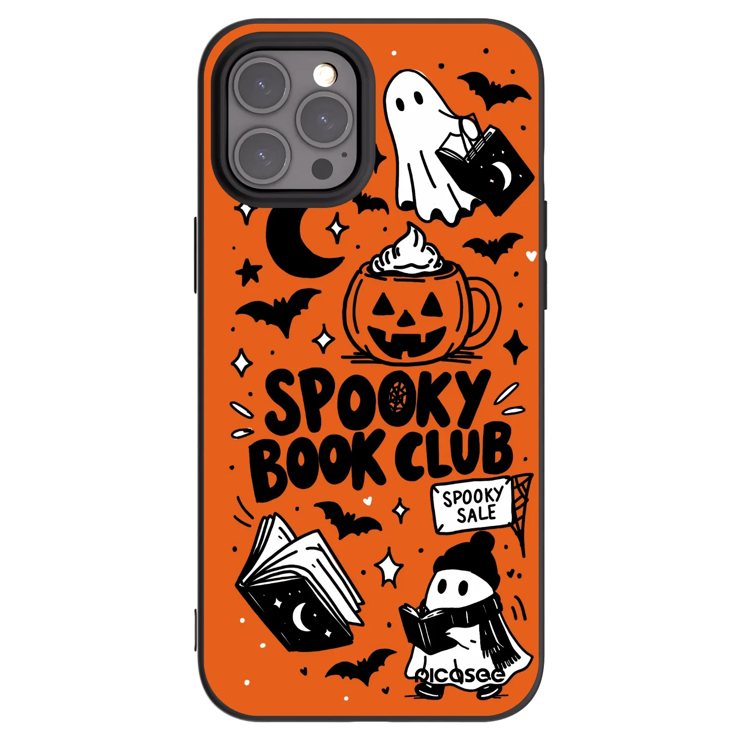 Picasee silikonski črni ovitek za Apple iPhone 12 Pro Max - Spooky book club