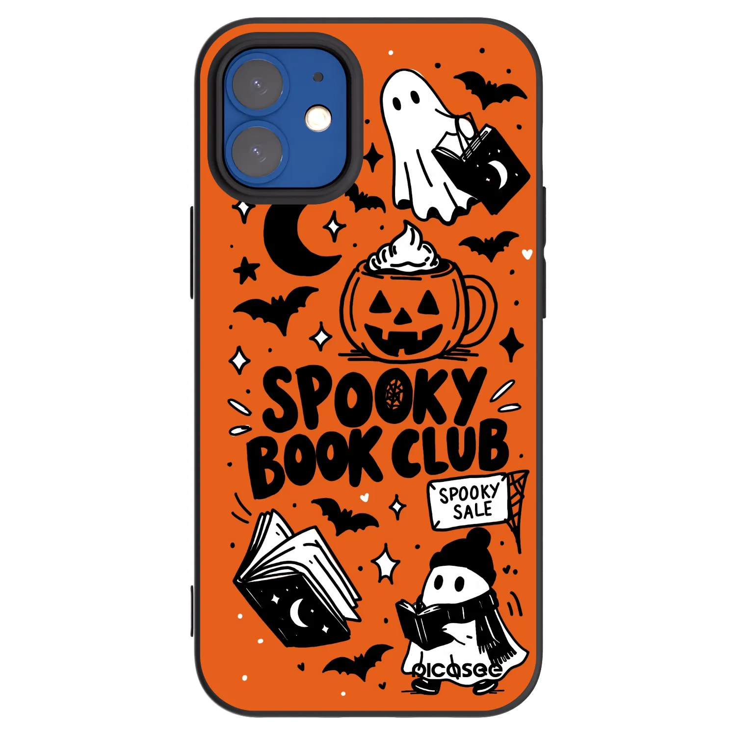 Picasee silikonski črni ovitek za Apple iPhone 12 mini - Spooky book club