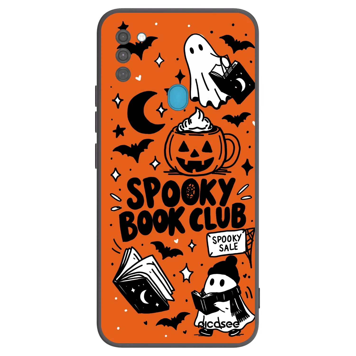 Picasee silikonski črni ovitek za Samsung Galaxy M11 - Spooky book club