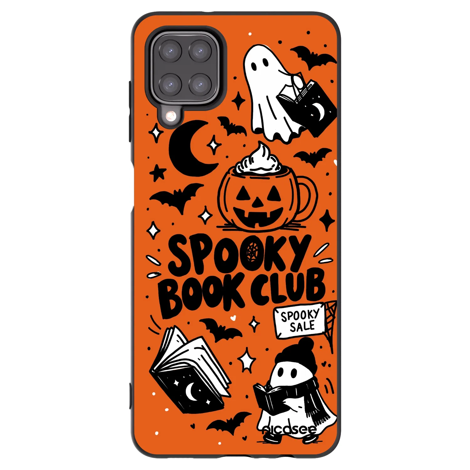 Picasee silikonski črni ovitek za Samsung Galaxy A12 A125F - Spooky book club