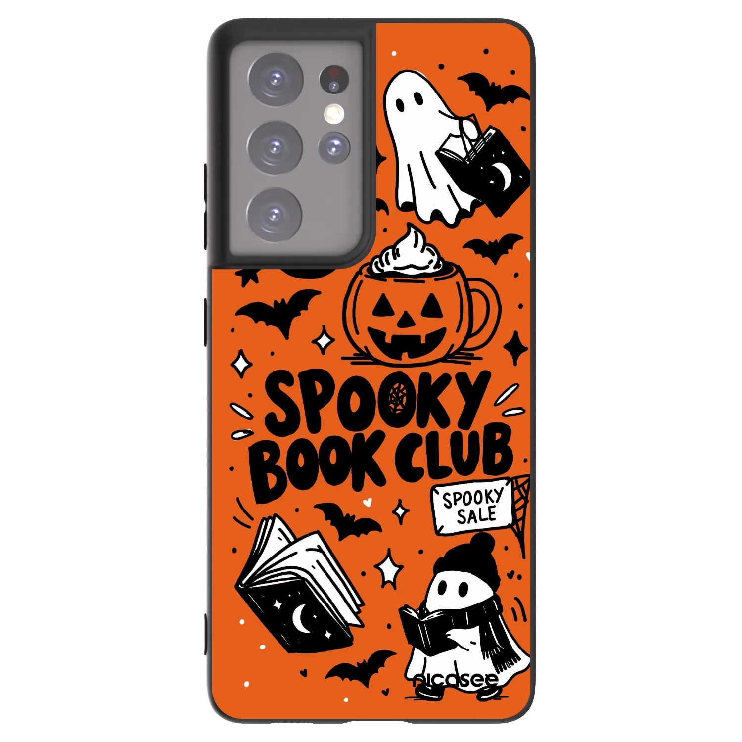 Picasee silikonski črni ovitek za Samsung Galaxy S21 Ultra 5G G998B - Spooky book club