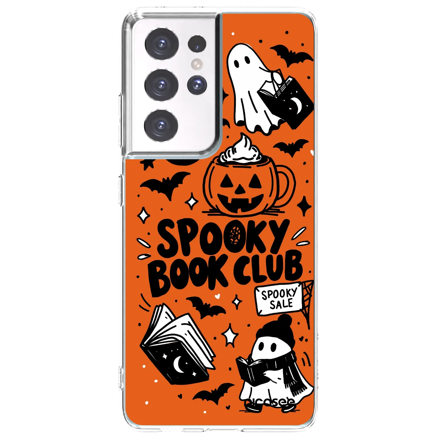 Picasee silikonski prozorni ovitek za Samsung Galaxy S21 Ultra 5G G998B - Spooky book club