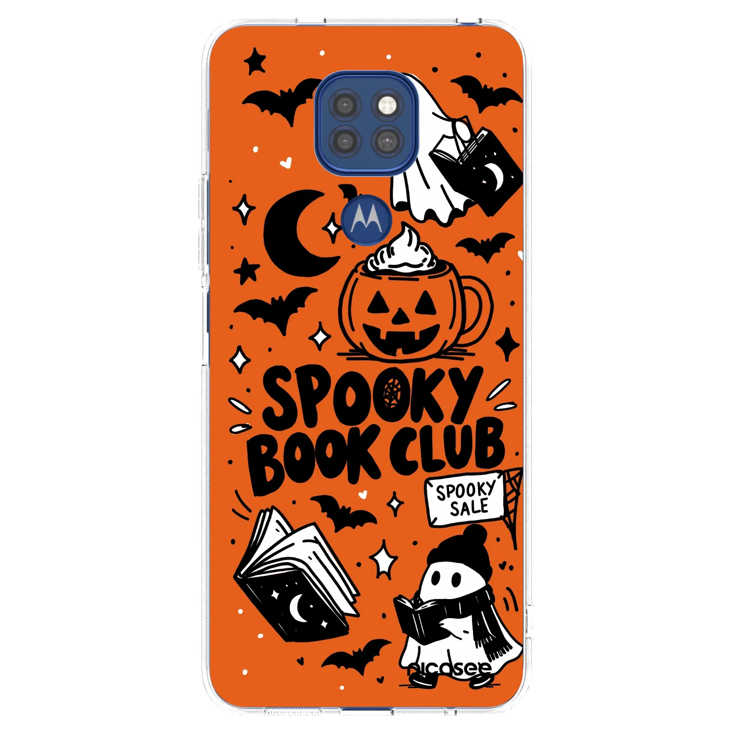 Picasee silikonski prozorni ovitek za Motorola Moto G9 Play - Spooky book club