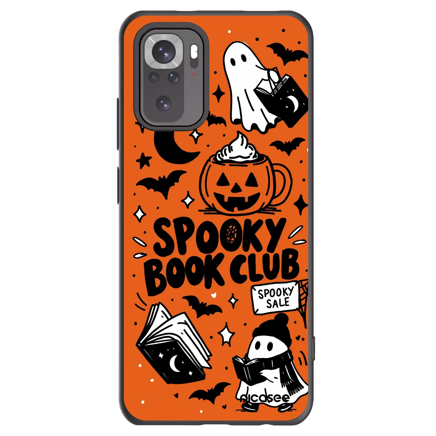 Picasee silikonski črni ovitek za Xiaomi Redmi Note 10 - Spooky book club