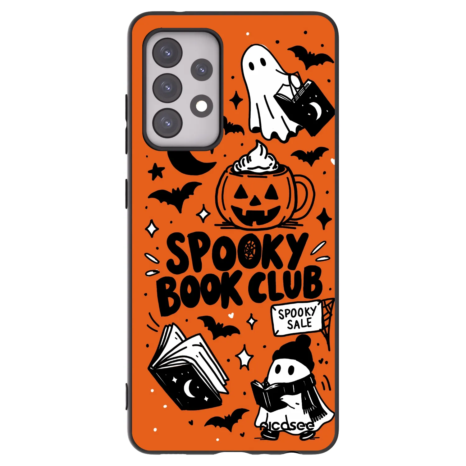 Picasee silikonski črni ovitek za Samsung Galaxy A52 5G A525F - Spooky book club