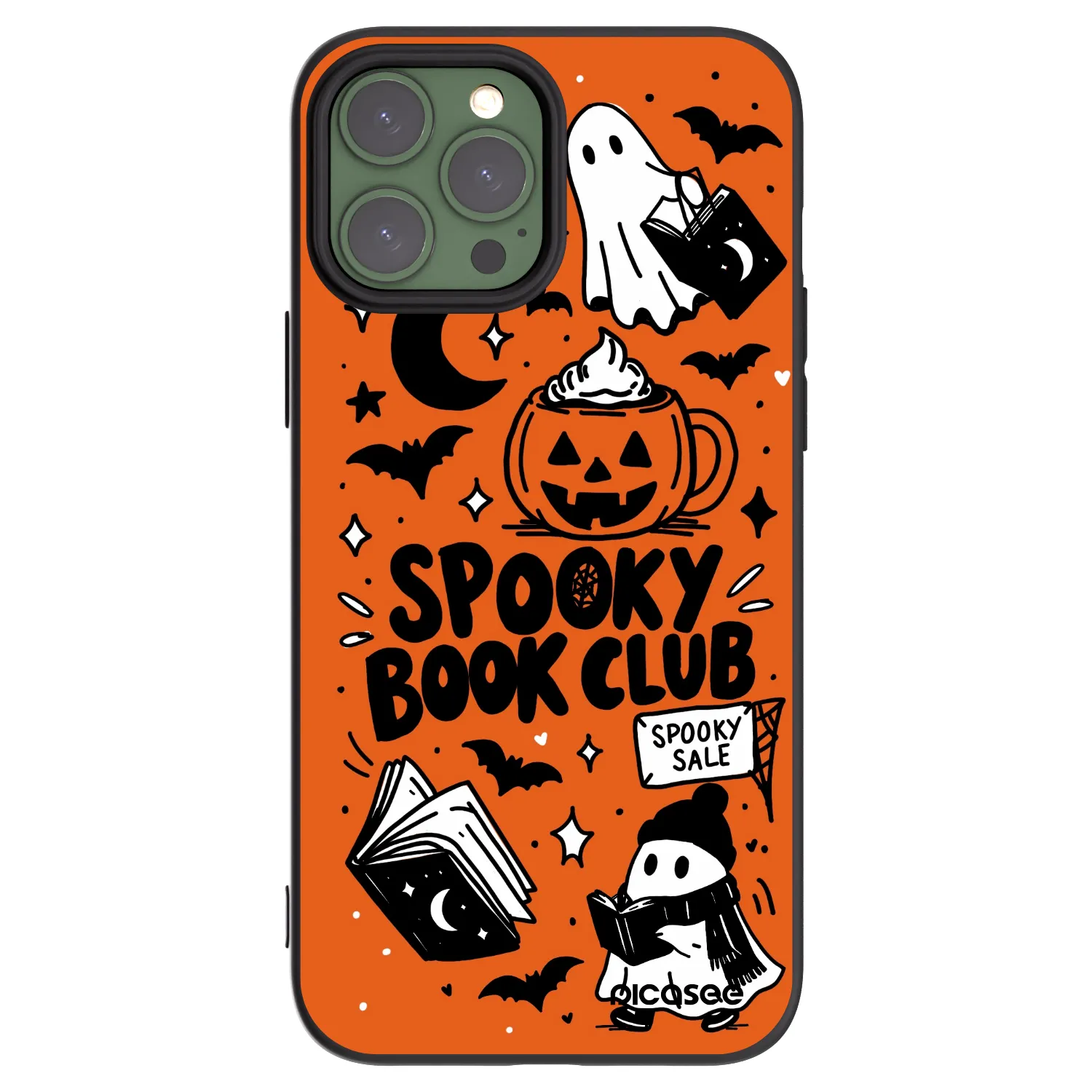 Picasee silikonski črni ovitek za Apple iPhone 13 Pro Max - Spooky book club