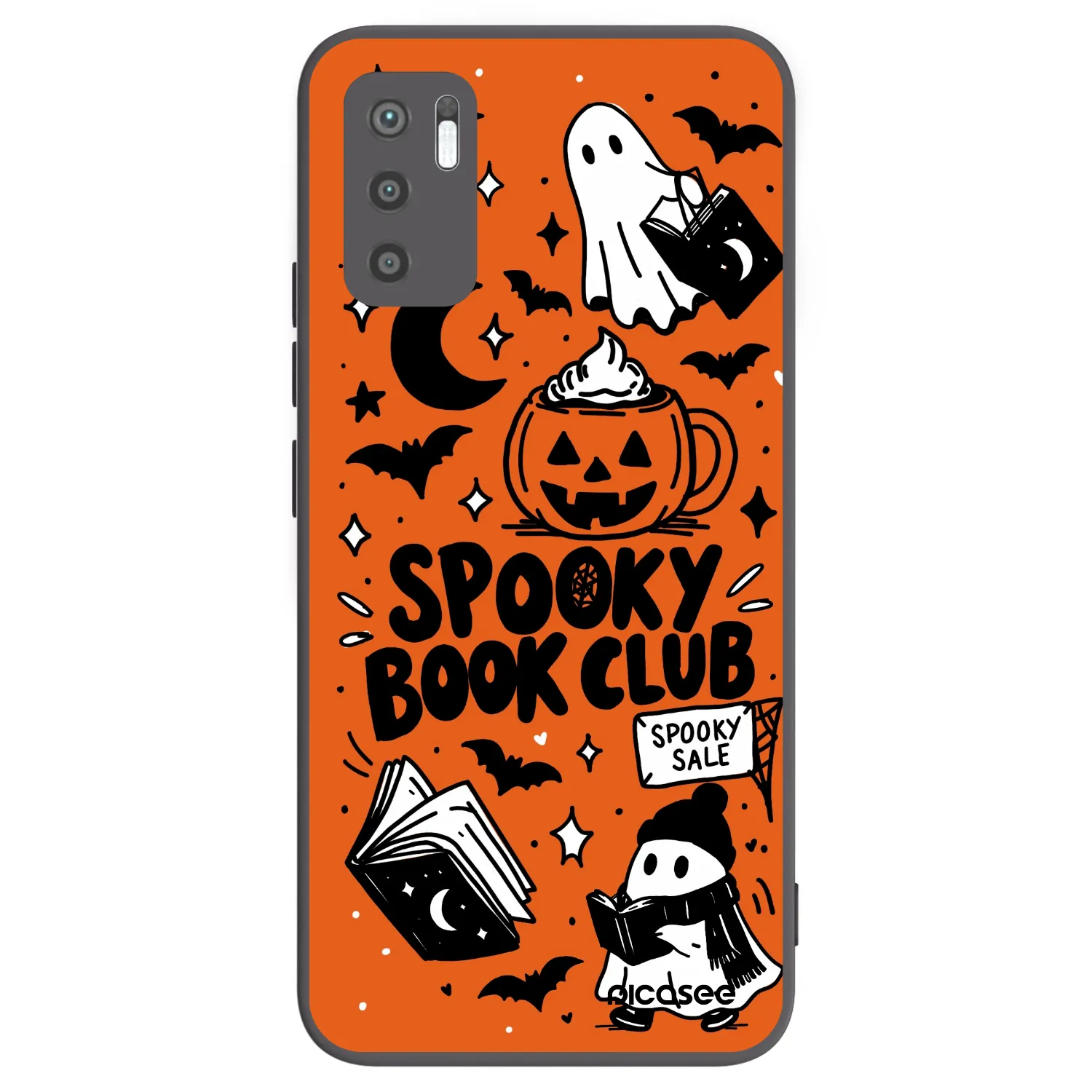 Picasee silikonski črni ovitek za Xiaomi Redmi Note 10 5G - Spooky book club