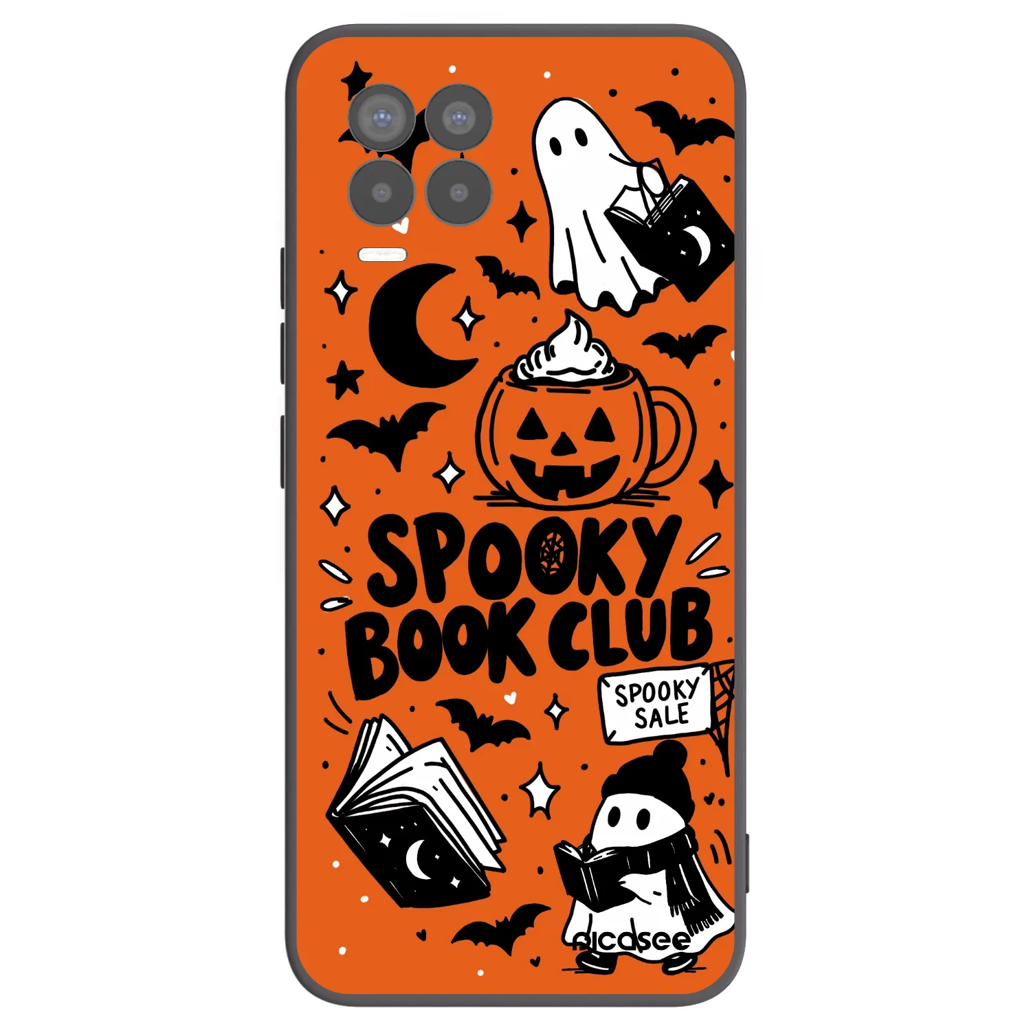 Picasee silikonski črni ovitek za Realme 8 4G - Spooky book club