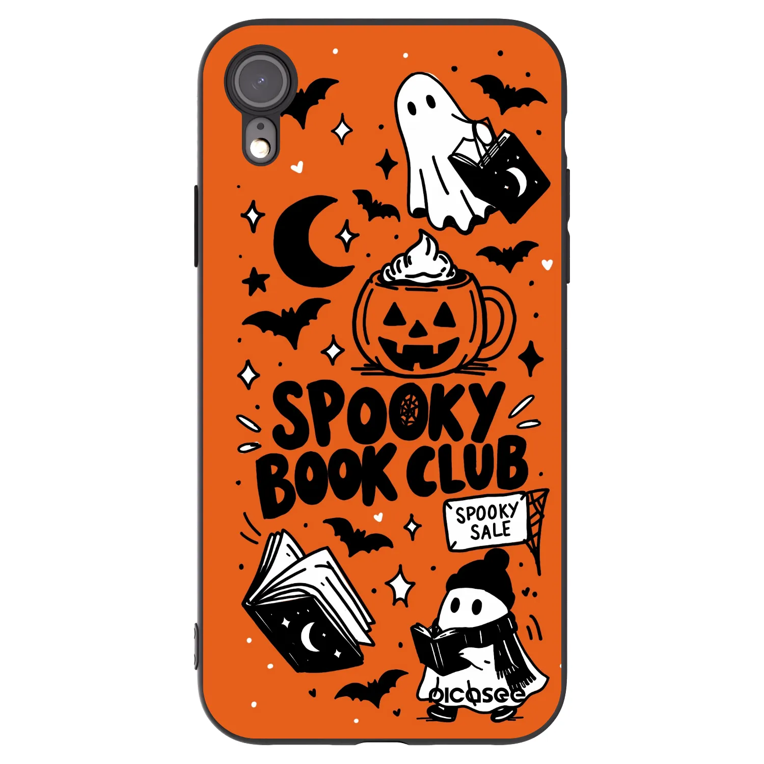Picasee silikonski črni ovitek za Apple iPhone XR - Spooky book club