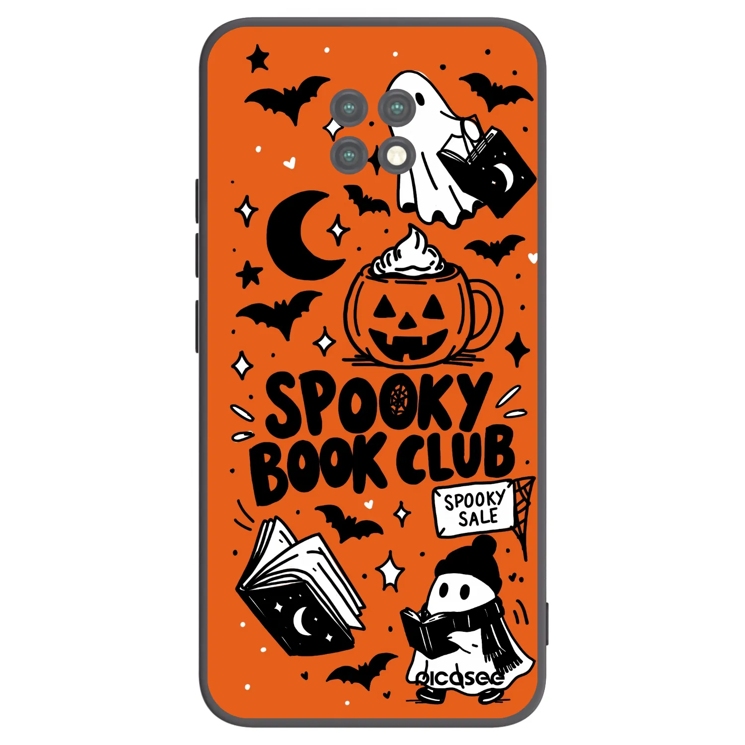 Picasee silikonski črni ovitek za Xiaomi Redmi Note 9T - Spooky book club