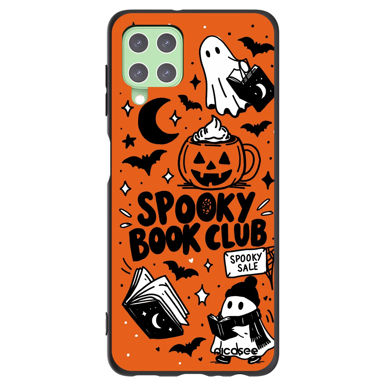 Picasee silikonski črni ovitek za Samsung Galaxy A22 A225F 4G - Spooky book club