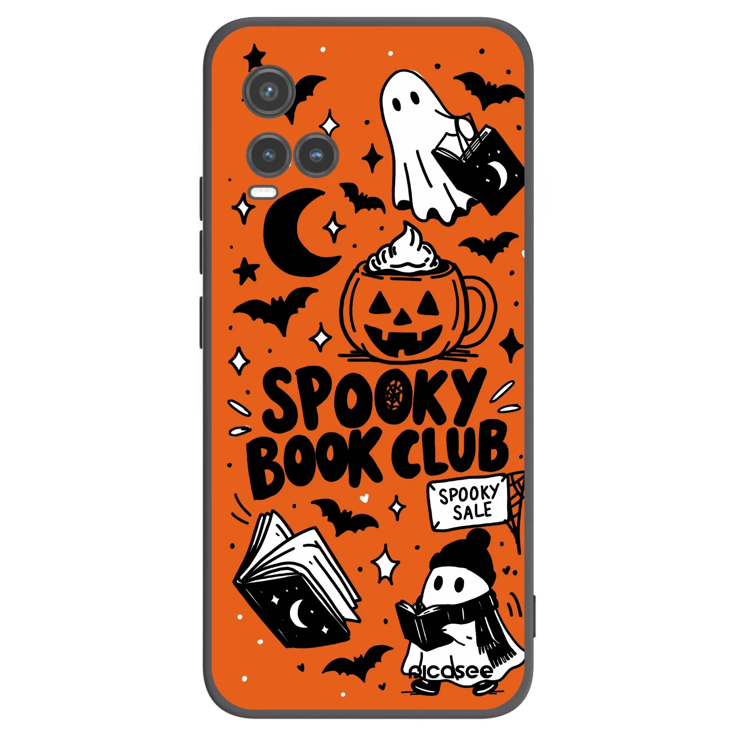 Picasee silikonski črni ovitek za Vivo Y33s - Spooky book club