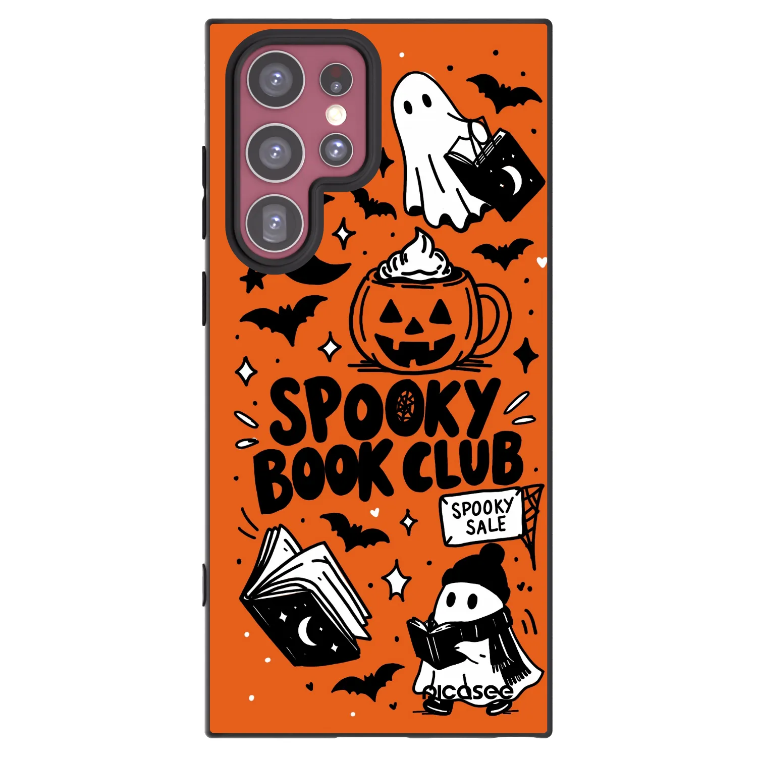 Picasee silikonski črni ovitek za Samsung Galaxy S22 Ultra 5G - Spooky book club