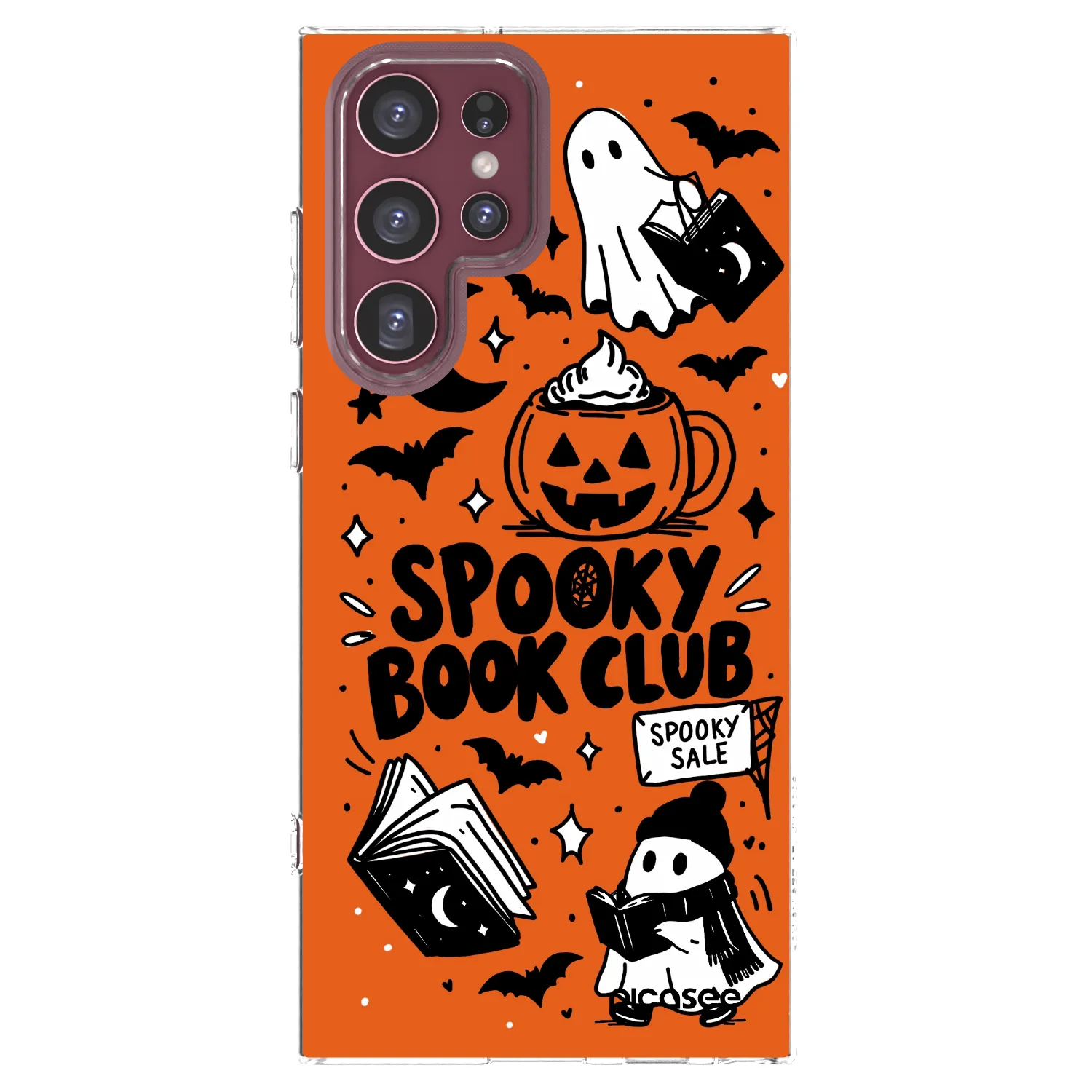 Picasee silikonski prozorni ovitek za Samsung Galaxy S22 Ultra 5G - Spooky book club