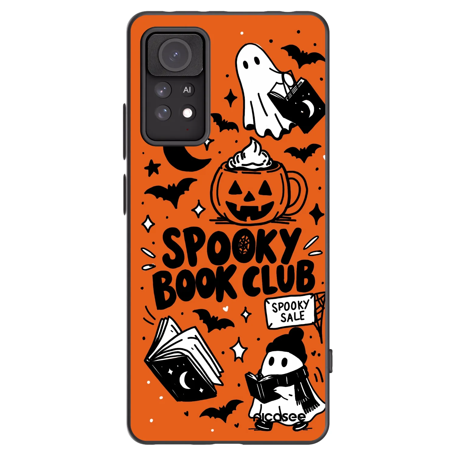 Picasee silikonski črni ovitek za Xiaomi Redmi Note 11 Pro 5G - Spooky book club