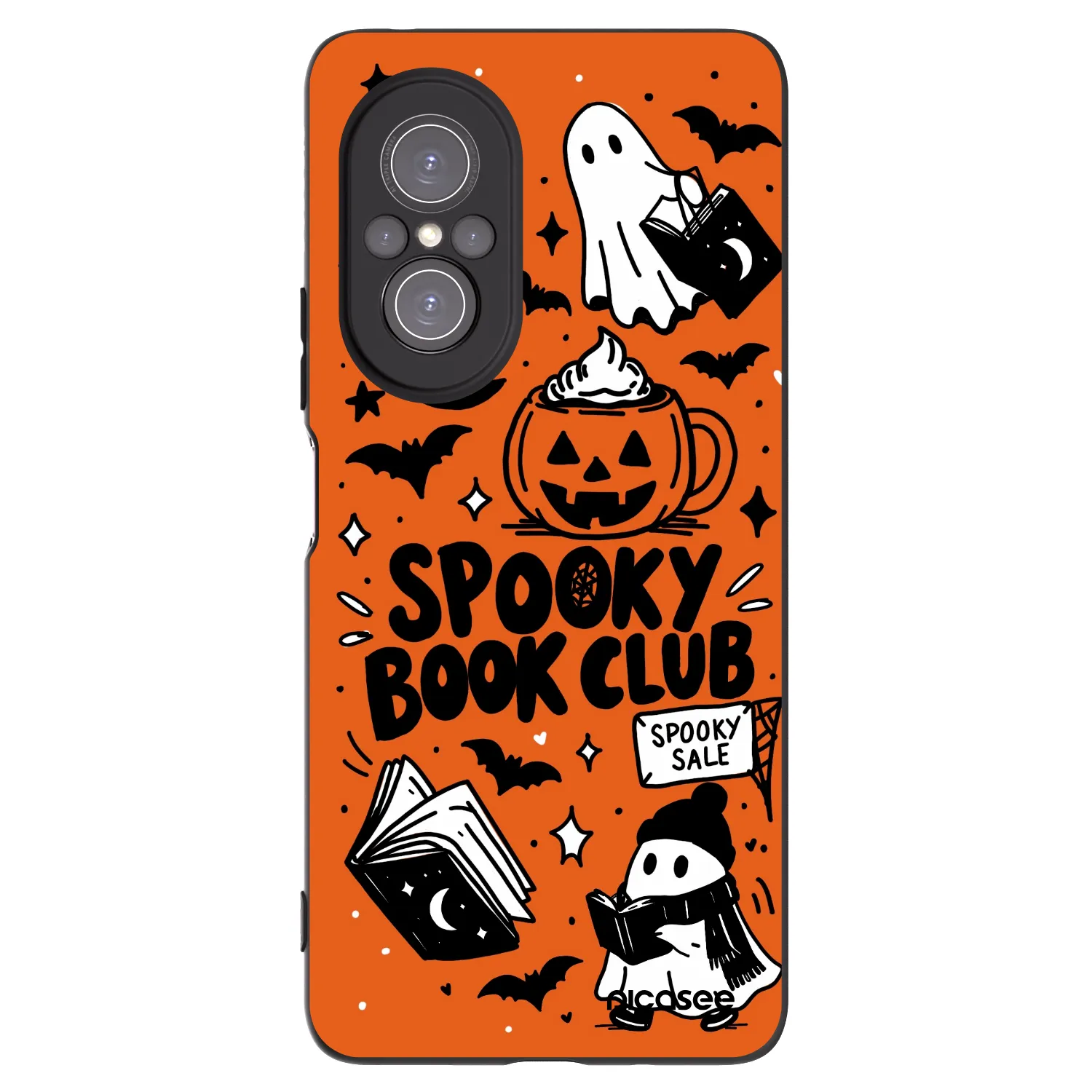 Picasee silikonski črni ovitek za Huawei Nova 9 SE - Spooky book club