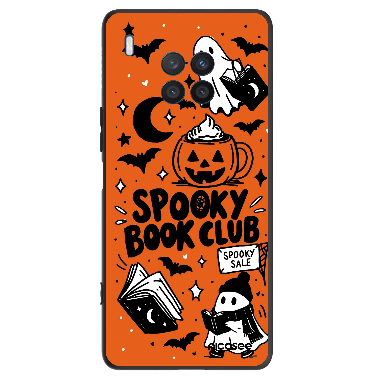 Picasee silikonski črni ovitek za Honor 50 Lite - Spooky book club