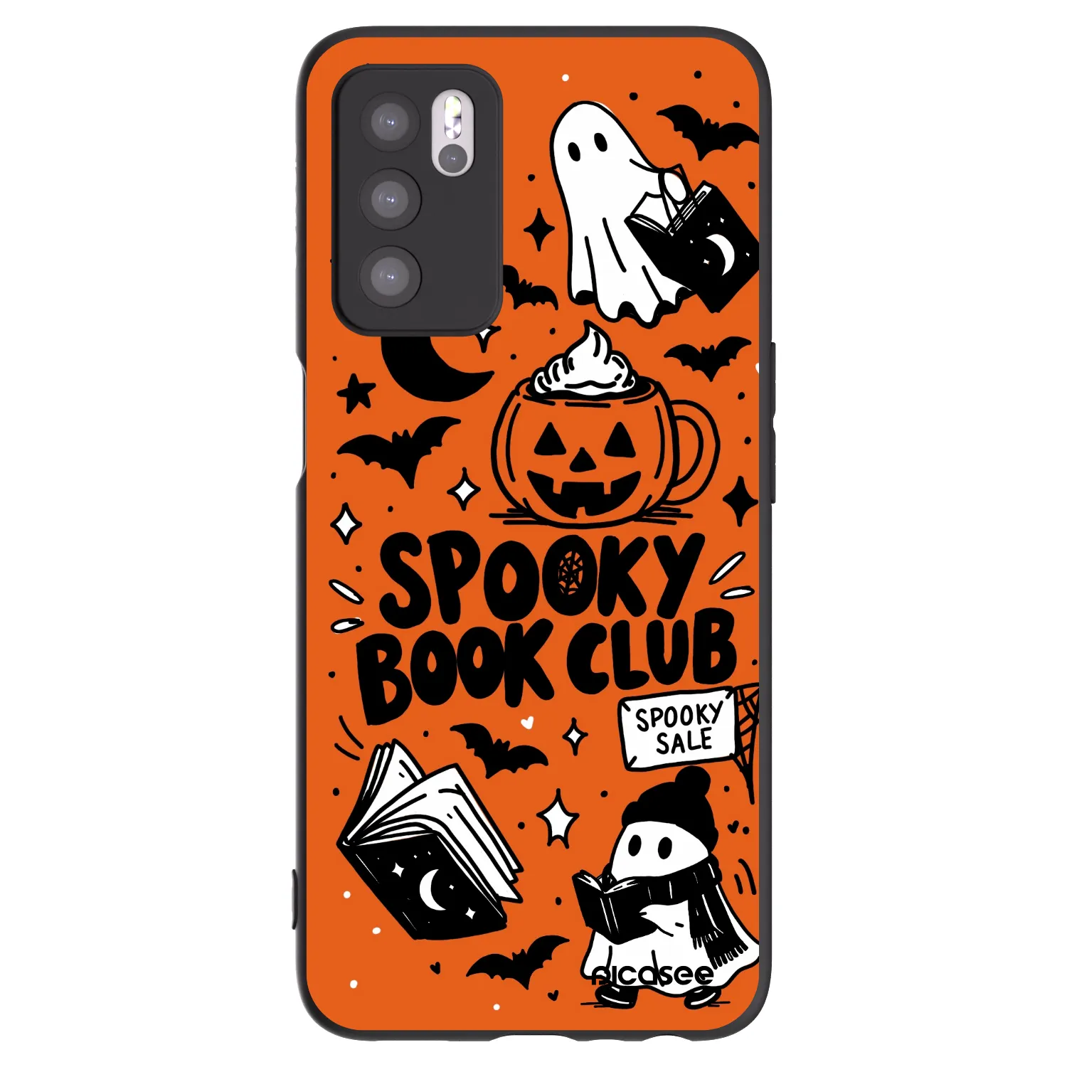 Picasee silikonski črni ovitek za OPPO A16 - Spooky book club