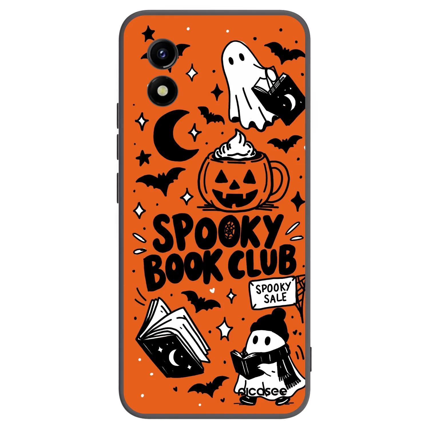Picasee silikonski črni ovitek za Vivo Y01 - Spooky book club