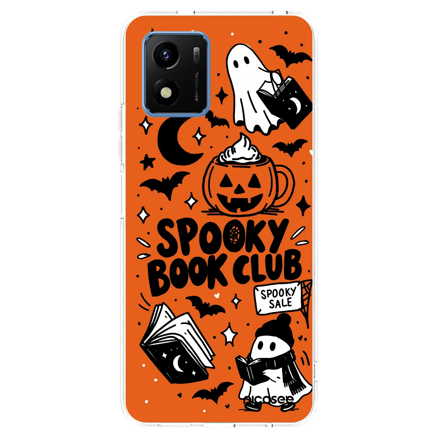 Picasee silikonski prozorni ovitek za Vivo Y01 - Spooky book club