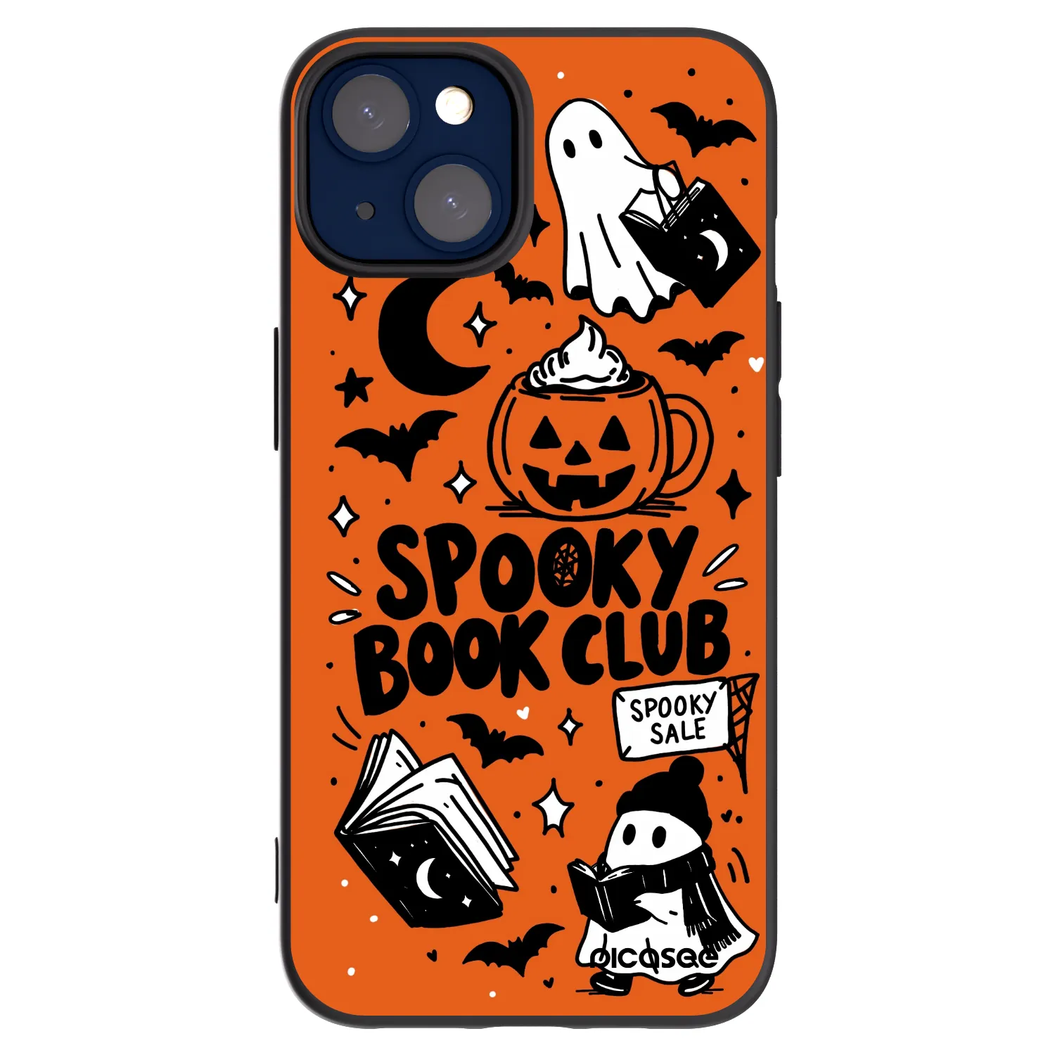 Picasee silikonski črni ovitek za Apple iPhone 14 - Spooky book club